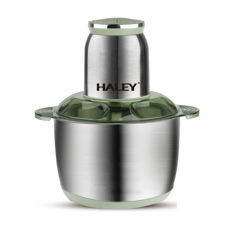 Tocător electric HALEY, 1000 W, bol inox 5 L, 4 lame, 2 palete interschimbabile, 2 viteze, verde