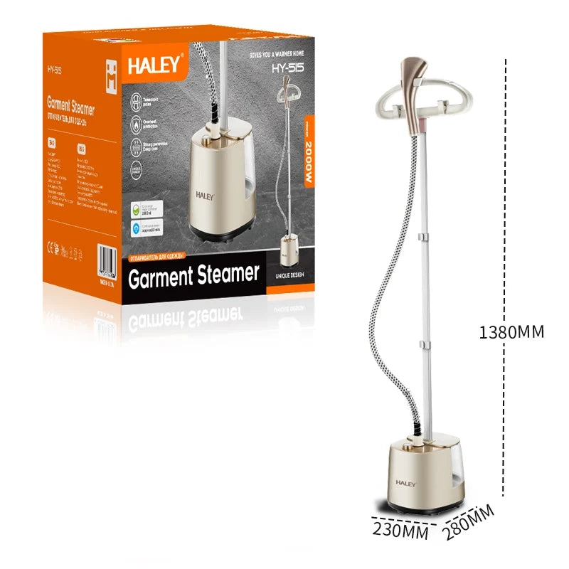 Aparat de călcat vertical cu abur HALEY HY-515, 2000 W, rezervor 2.5 L, abur 50 min, înălțime 1380 mm