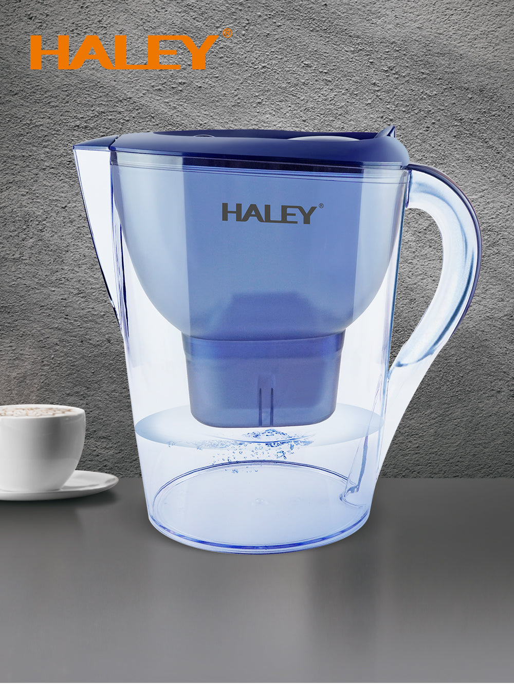 Cană filtrantă pentru apă HALEY, 3,5 L, filtru multistrat, indicator schimb filtru, albastru