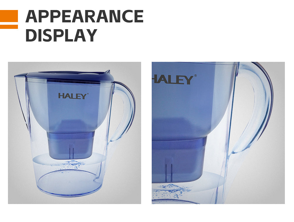 Cană filtrantă pentru apă HALEY, 3,5 L, filtru multistrat, indicator schimb filtru, albastru