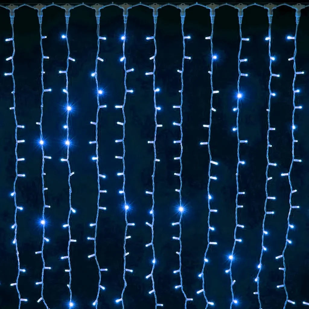 Perdea luminoasă LED AT Performance, 3x2 m, 240 LED, IP65, efect curgere, alb cald