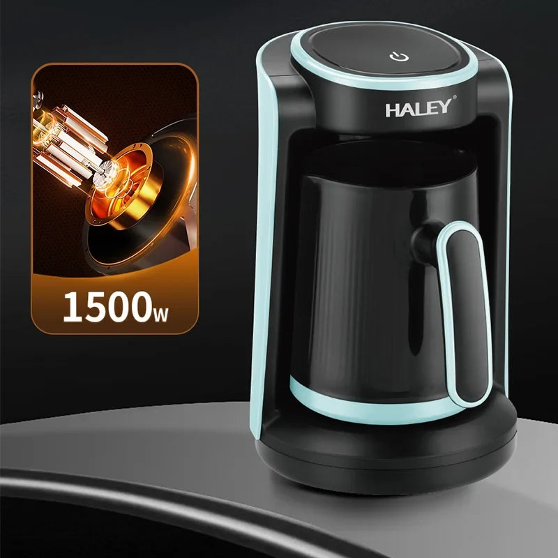Ibric electric HALEY HY-2812, 1500 W, 500 ml, buton ON/OFF, pentru cafea, ceai și lapte
