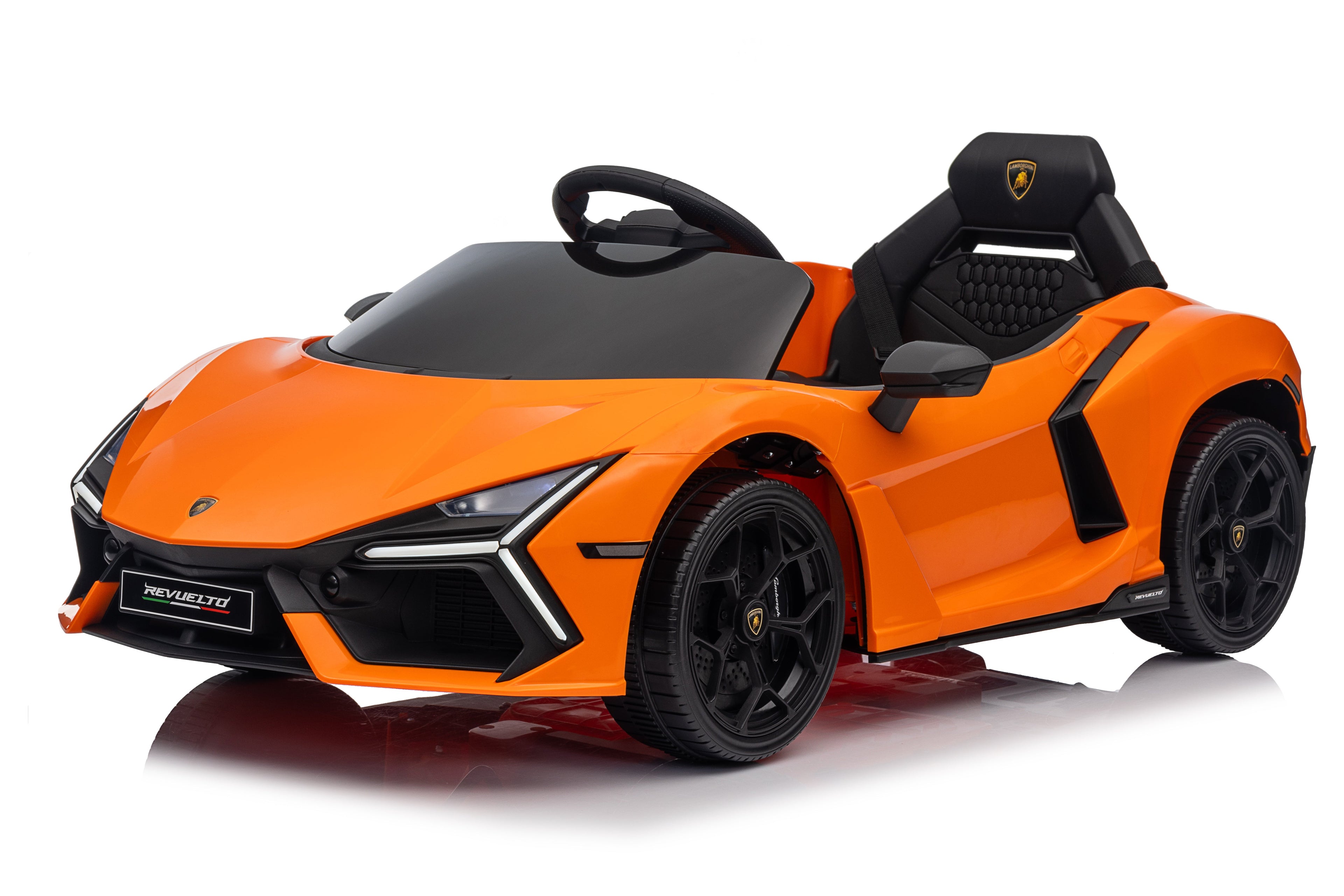 Mașinuță electrică pentru copii Lamborghini Revuelto, 12V 4,5 Ah, 2 motoare, autonomie 1-2 h