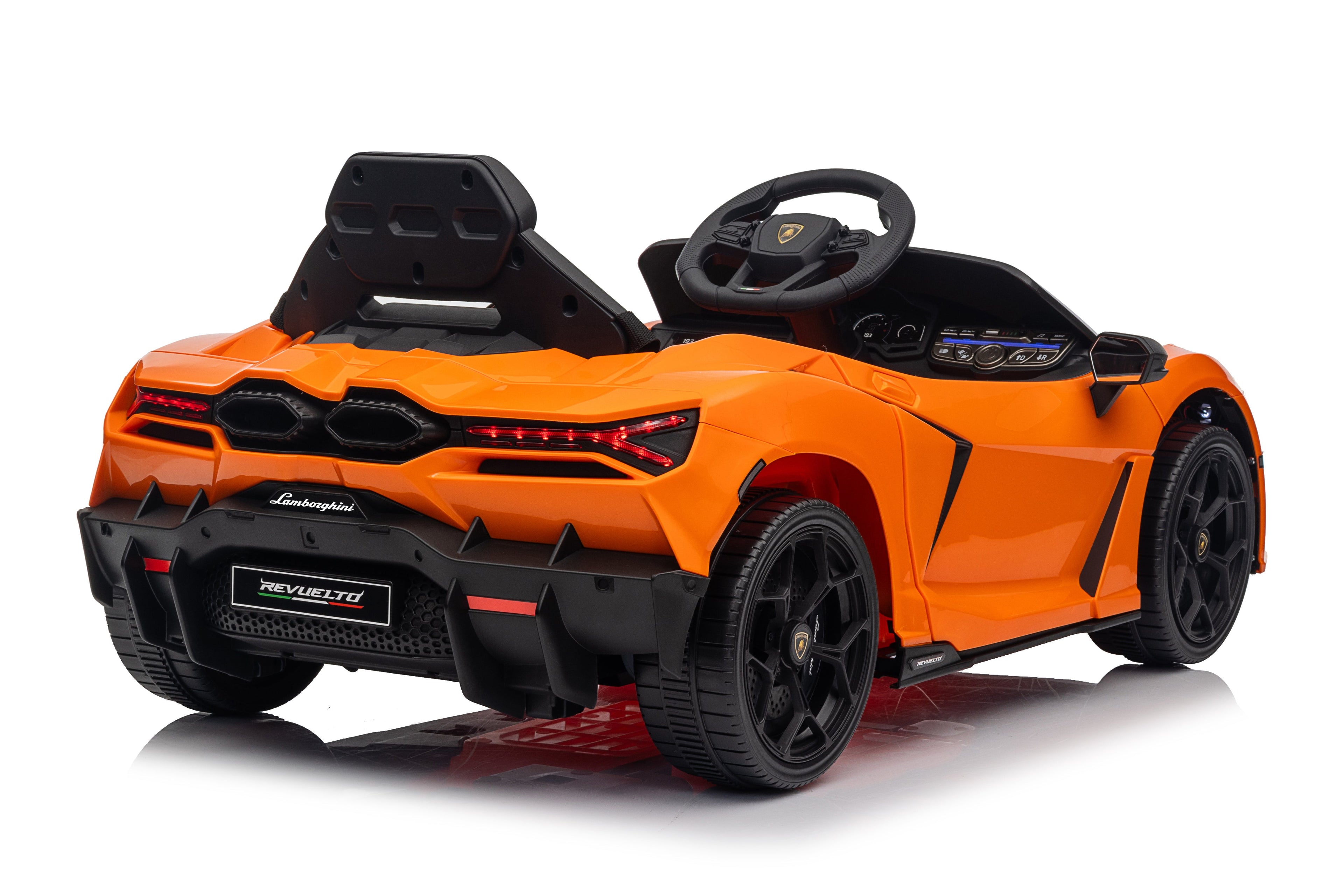 Mașinuță electrică pentru copii Lamborghini Revuelto, 12V 4,5 Ah, 2 motoare, autonomie 1-2 h