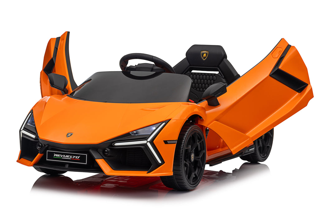 Mașinuță electrică pentru copii Lamborghini Revuelto, 12V 4,5 Ah, 2 motoare, autonomie 1-2 h
