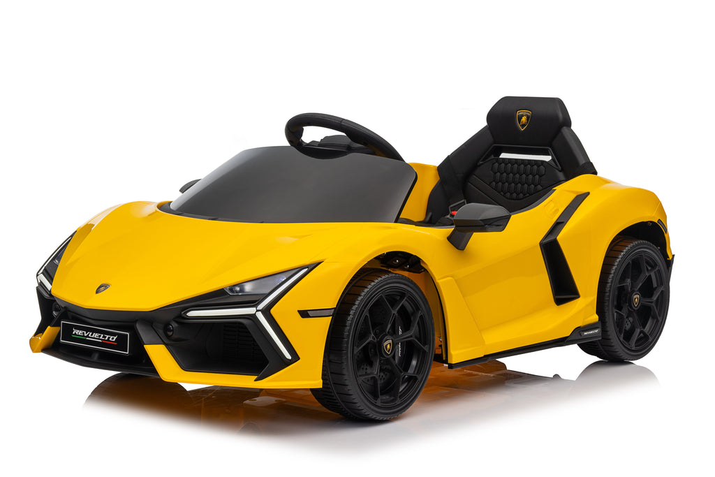 Mașinuță electrică pentru copii Lamborghini Revuelto, 12V 4,5 Ah, 2 motoare, autonomie 1-2 h