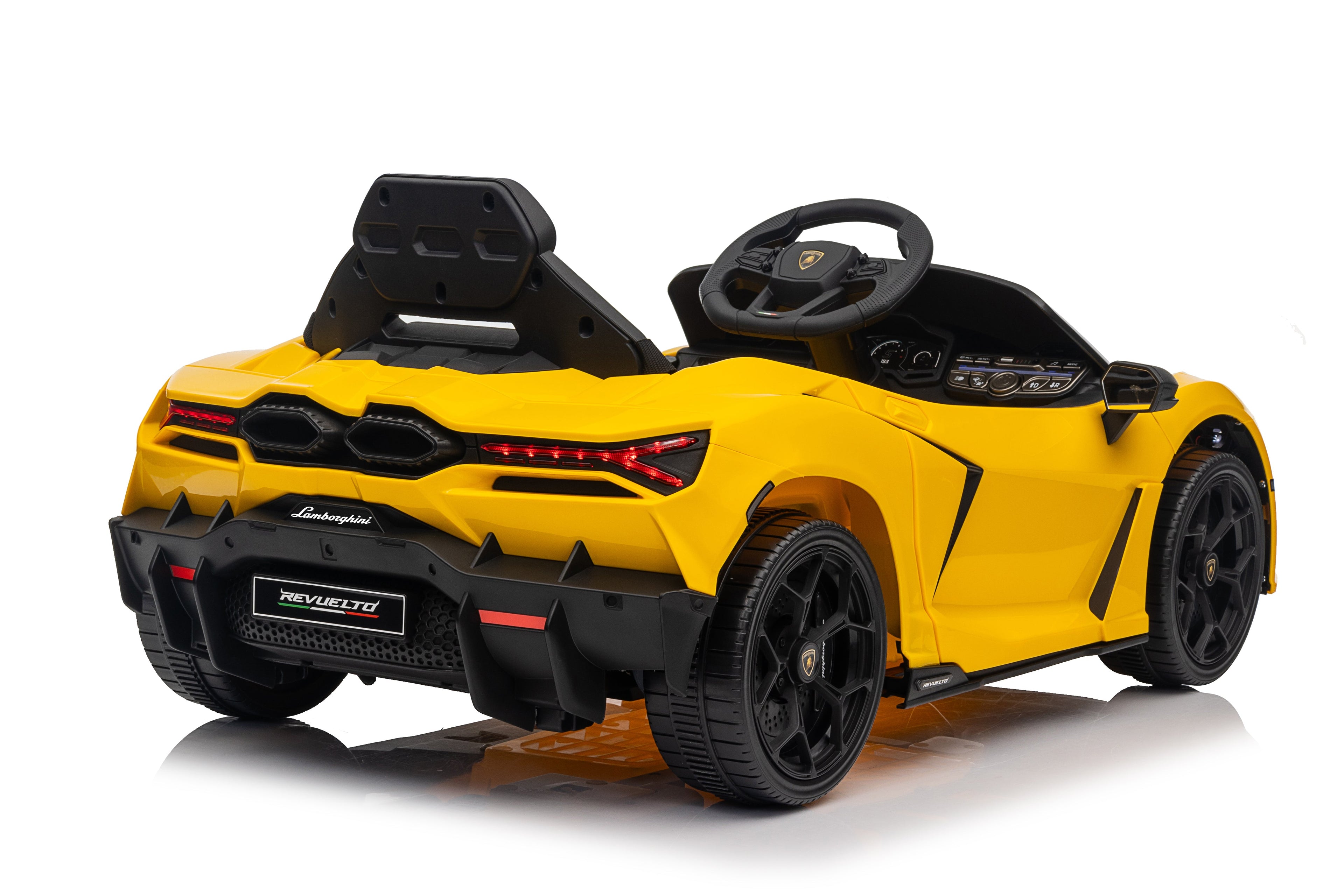 Mașinuță electrică pentru copii Lamborghini Revuelto, 12V 4,5 Ah, 2 motoare, autonomie 1-2 h