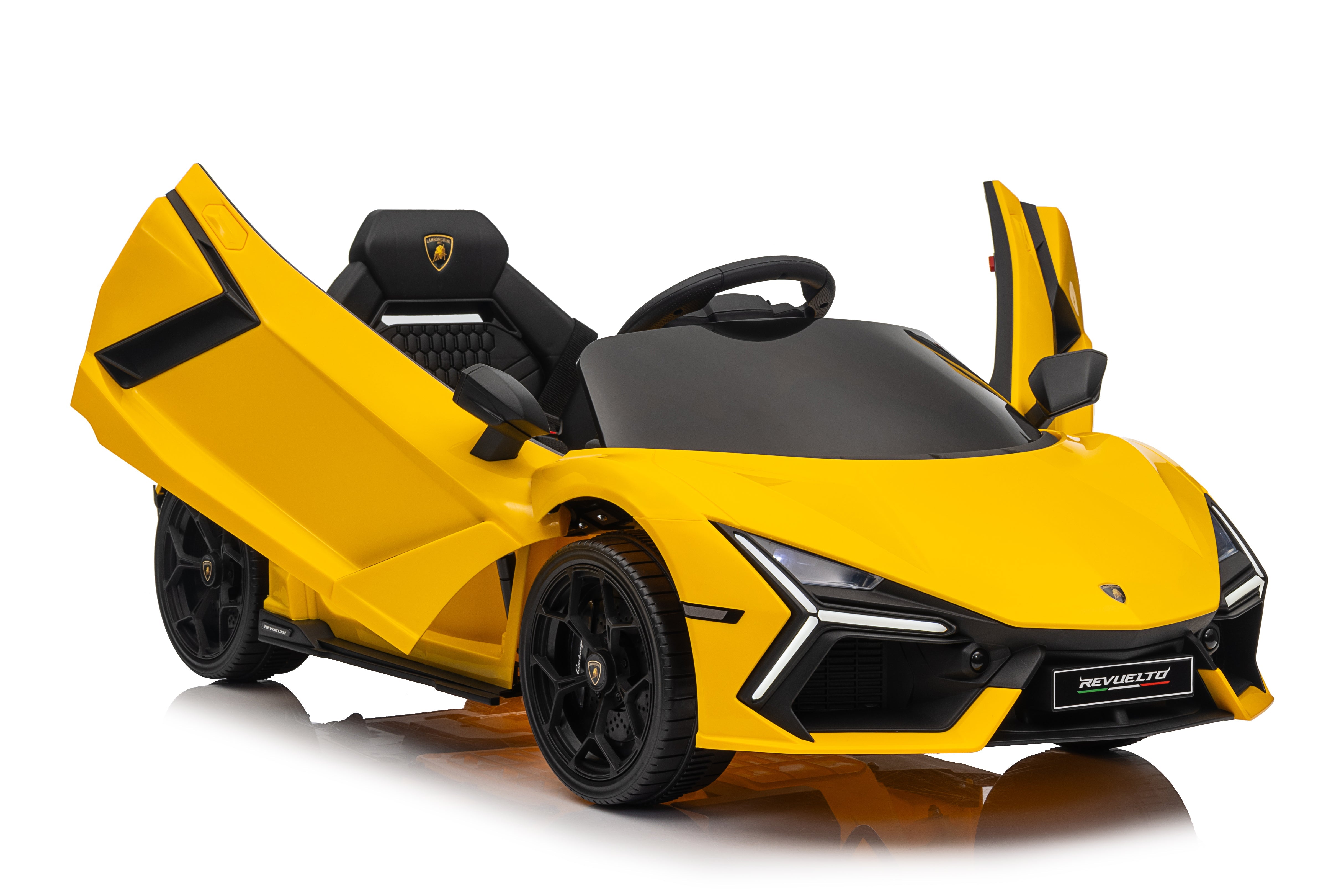 Lamborghini Revuelto – Mașinuță electrică oficial licențiată pentru copii (12V, 2 motoare de 390)