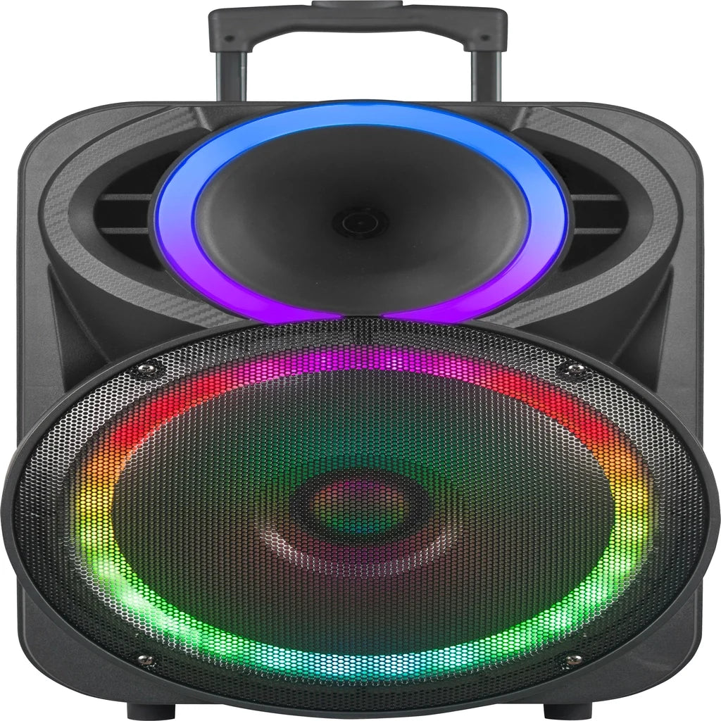 Boxă karaoke portabilă KOLAV F1230, difuzor 12 inch, 400 W PMPO, 2 microfoane wireless, baterie 3600 mAh
