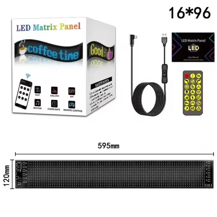 Panou Afisaj Matrix Led AT PERFORMANCE®, Flexibil, 595x120mm, Devil Eyes, Ochi Camion, control Bluetooth, USB