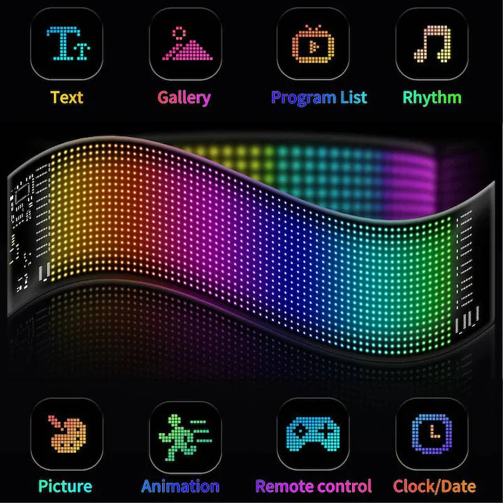 Panou Afisaj Matrix Led AT PERFORMANCE®, Flexibil, 595x120mm, Devil Eyes, Ochi Camion, control Bluetooth, USB