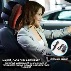 Pernă Masaj AT PERFORMANCE® cu Încălzire – Portabilă, Auto & Casă, 3 Programe, Maro