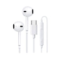 Căști in-ear cu fir KLGO, conector Type-C, cablu 1,3 m, microfon, sensibilitate 100 dB, alb