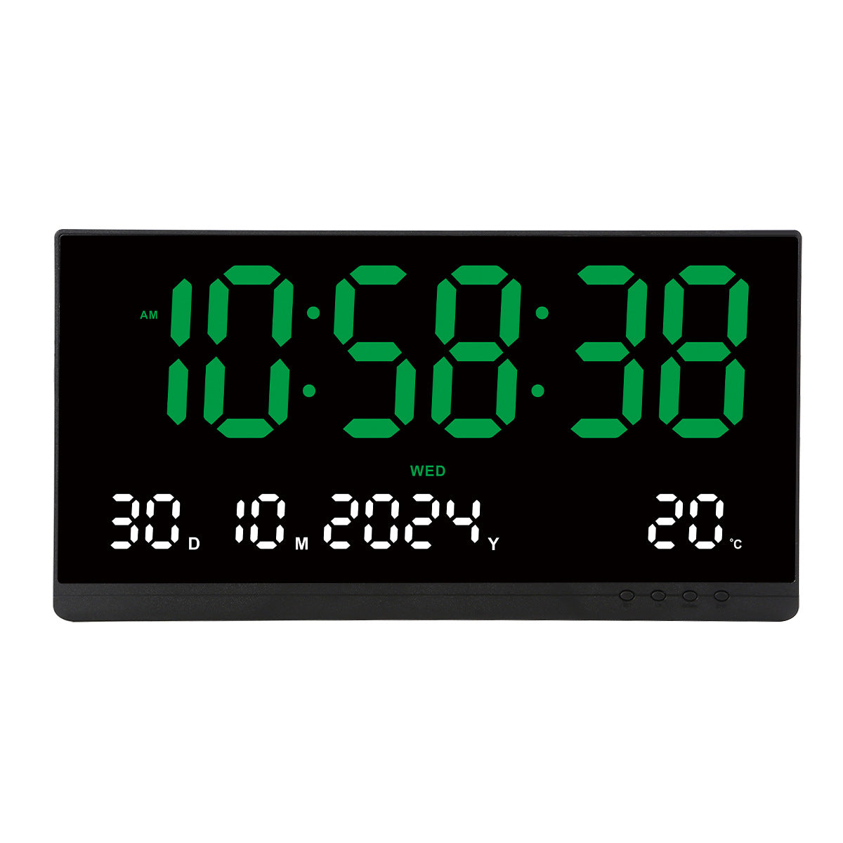 Ceas digital de masă AT Performance, LED roșu, 3 niveluri luminozitate, calendar, termometru, 11 x 22 cm