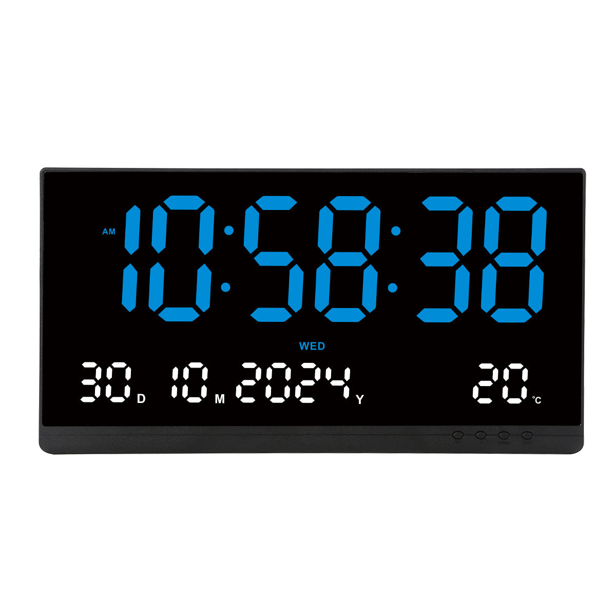 Ceas digital de masă AT Performance, LED roșu, 3 niveluri luminozitate, calendar, termometru, 11 x 22 cm