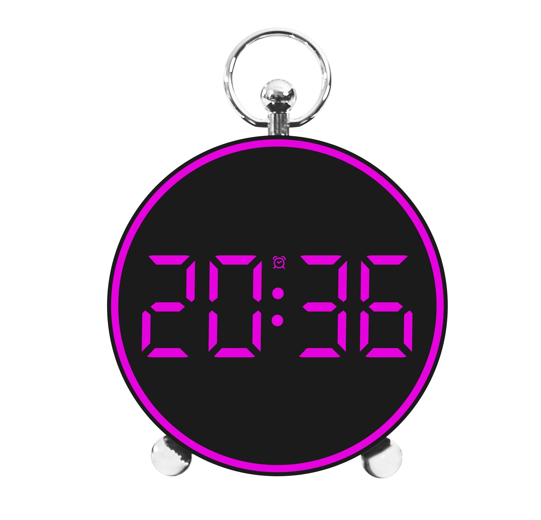 Ceas digital de masă AT Performance, afișaj LED, alarmă cu snooze, alimentare USB, 14 cm, roz