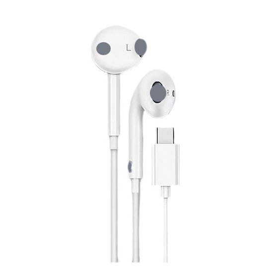 Căști in-ear cu fir KLGO, conector Type-C, cablu 1,3 m, microfon, telecomandă pe fir, alb sau negru