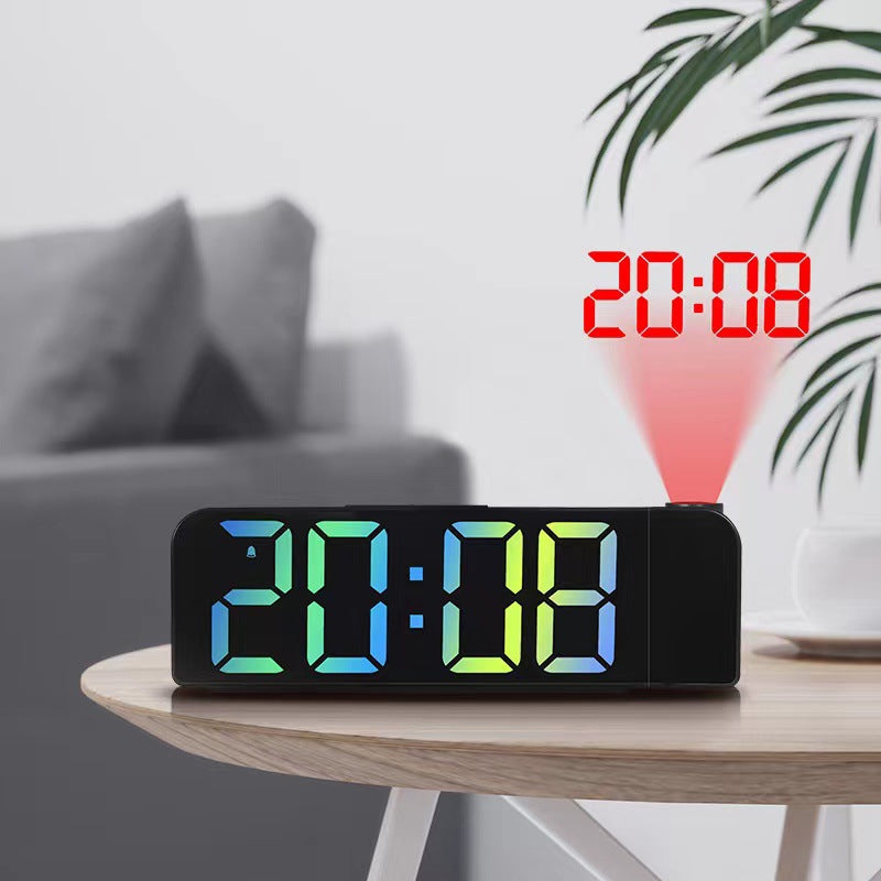 Ceas digital cu proiector rotativ AT Performance, afișaj LED, alarmă, format 12/24h, alimentare USB, negru