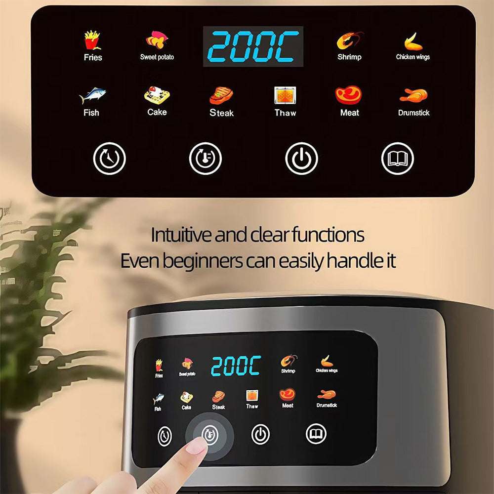 Friteuză cu aer cald AT Performance, 8 L, 2800 W, 10 programe, panou tactil, interior antiaderent