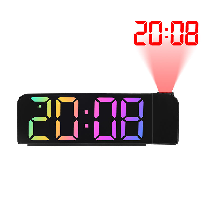 Ceas digital cu proiector rotativ AT Performance, afișaj LED, alarmă, format 12/24h, alimentare USB, negru
