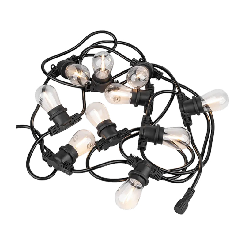 Ghirlandă luminoasă LED de exterior AT Performance, 10 m, 10 becuri Edison, IP65, alb cald