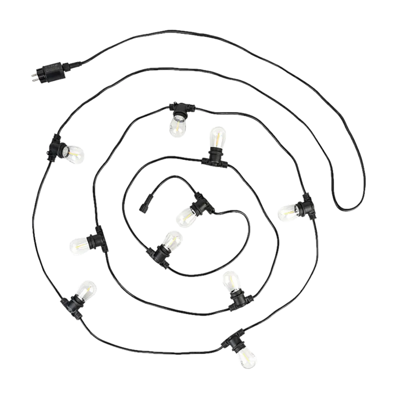 Ghirlandă luminoasă LED de exterior AT Performance, 10 m, 10 becuri Edison, IP65, alb cald