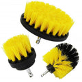 Perie rotativă pentru bormașină AT Performance, set 3 bucăți, plastic, ax inox, adaptor, galben