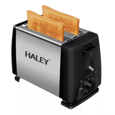 Prăjitor de pâine HALEY HY-9603, 2 felii, 750-900 W, oțel inoxidabil, argintiu/negru
