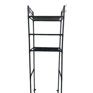 Raft metalic pentru baie, WC, masina de spalat, AT PERFORMANCE®, cu 3 polite, negru, 25x46x152 cm