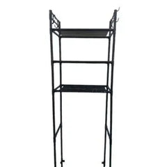 Raft metalic pentru baie, WC, masina de spalat, AT PERFORMANCE®, cu 3 polite, negru, 25x46x152 cm