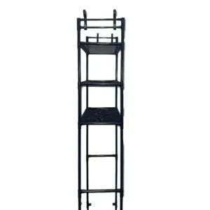 Raft metalic pentru baie, WC, masina de spalat, AT PERFORMANCE®, cu 3 polite, negru, 25x46x152 cm