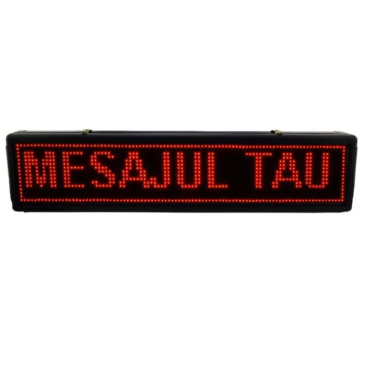 Panou reclama luminoasa, AT PERFORMANCE®, text led / display reclama 100×40 cm – ROSU – pentru interior