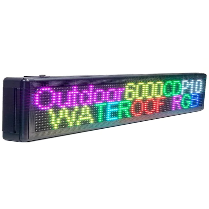 Reclamă luminoasă LED RGB AT Performance, 300x40 cm, Wi-Fi, cod QR, culori reglabile, neagră