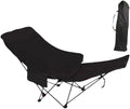 Set 2 scaune pliabile lounge AT Performance, reclinabile 4 poziții, oțel, înălțime 91-93 cm, negru
