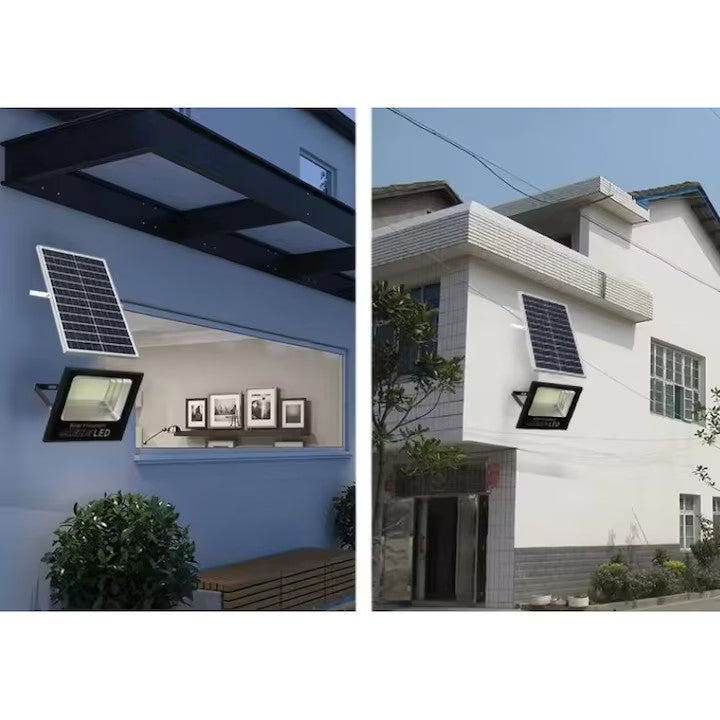 Proiector LED solar AT Performance, 200 W, 125 LED SMD, IP67, telecomandă, timer, negru