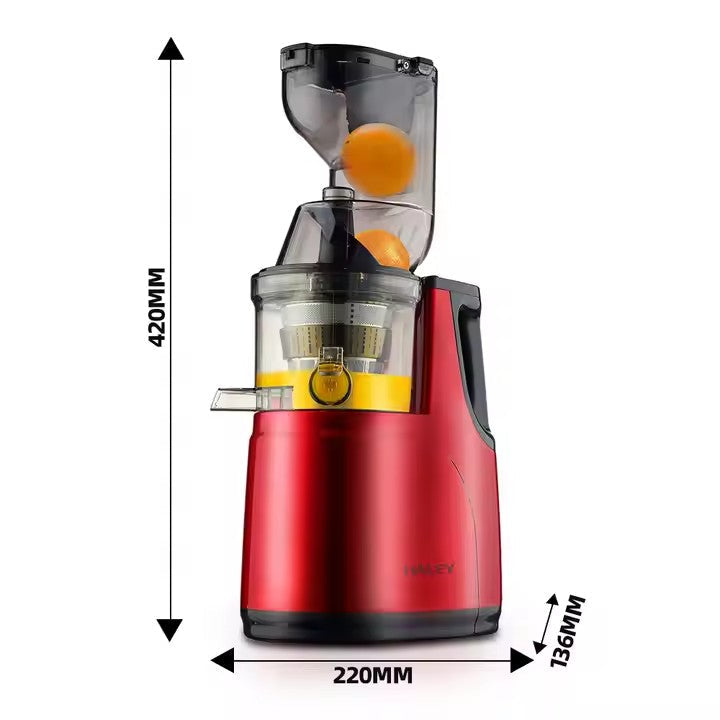 Storcător de citrice HALEY HY-606, 150 W, 500 ml, stoarcere lentă, auto-ejectare pulpă, roșu/negru