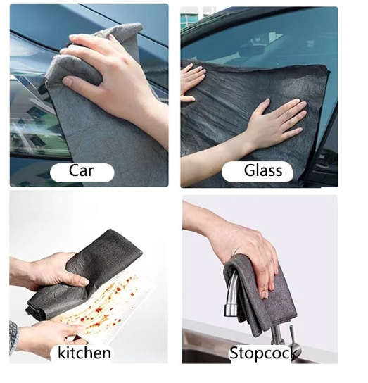 Set 3x lavete bucatarie, microfibra, AT PERFORMANCE®, carpa reutilizabila pentru curatarea sticlei 30x30