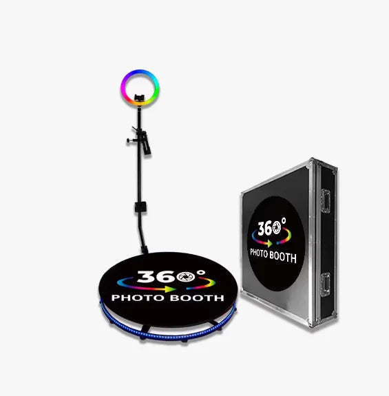 Platformă foto-video rotundă selfie 360 AT Performance, diametru 80 cm, LED RGB, braț rotativ, telecomandă