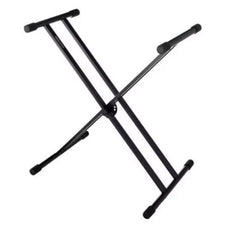 Stativ pentru Orga, Inaltime si Latime Ajustabile, Capacitate Maxima 25 Kg, Insertii de Cauciuc, Constructie In X, Picioare Anti-alunecare, Design Clasic, Negru