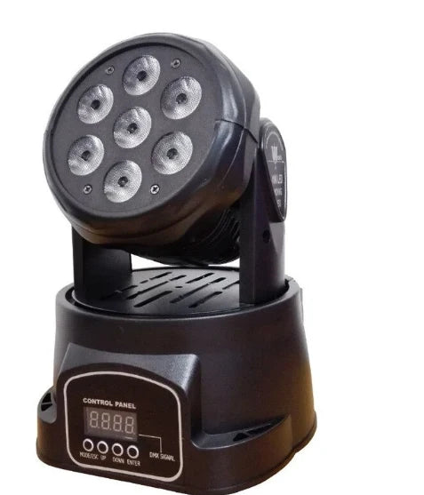 Proiector lumini moving head AT Performance, 7 x 5 W LED, unghi 35°, display LCD, negru