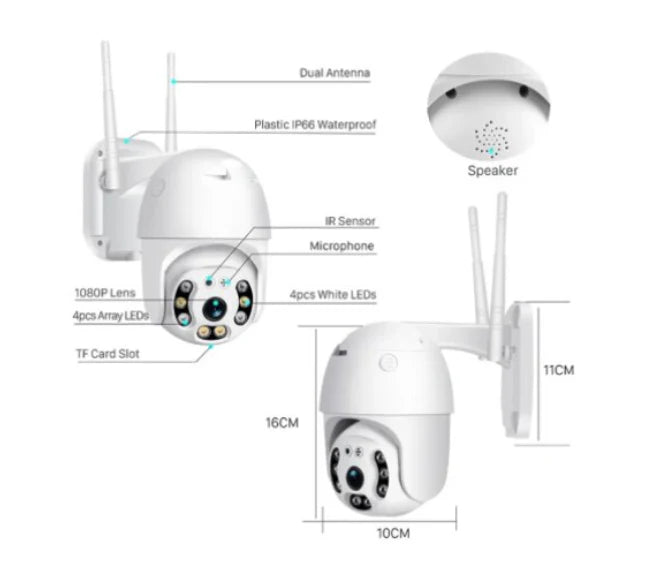 Camera Supraveghere, WiFi Night Vision 360°, Senzor De Miscare, At Performance, Pentru Exterior, Si Interior