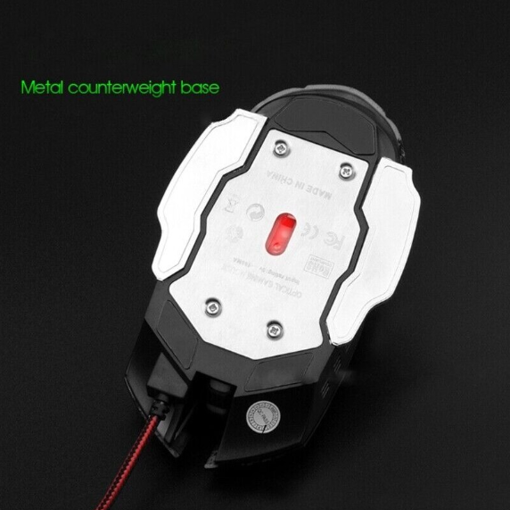 Mouse gaming Weibo, 7 butoane, 3200 DPI reglabil, iluminare RGB 7 culori, USB, verde