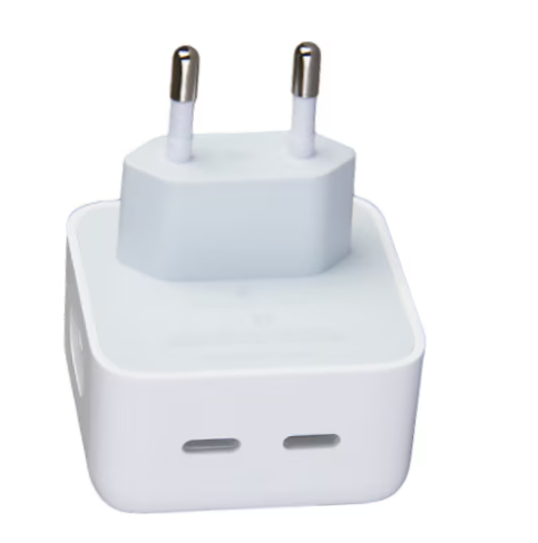 Adaptor de priză Tusy Store, 35 W, 2 porturi USB-C, alimentare 220 V, alb