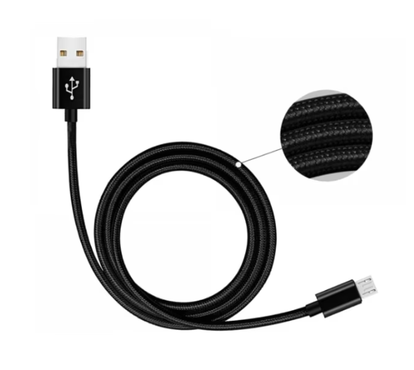 Cablu de încărcare și date Tusy Store, micro USB la USB 2.0, 2 m, Android, negru