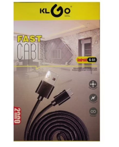 Cablu de încărcare și date Tusy Store, micro USB la USB 2.0, 2 m, Android, negru
