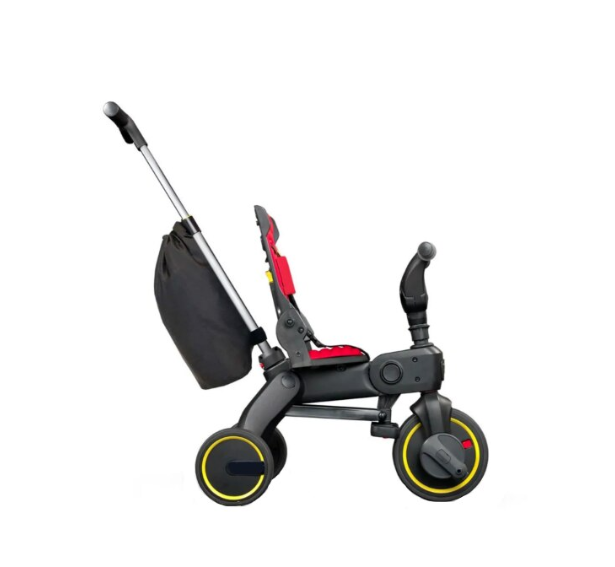 Tricicleta 4IN 1, At Performance, Centura Prindere, Bara Protectie, Piele ecologica, Suport Pahar, Pedale Detasabile, 6 luni+, Rosu / Negru