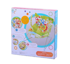 Scaun pentru copii, AT PERFORMANCE®, Metal/Textil, cu vibratii si sunete, cu model de animalele junglei, Multicolor