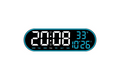Ceas de perete digital LED AT Performance, telecomandă, 5 niveluri luminozitate, alimentare USB, albastru