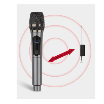 Set 2 microfoane, Wireless, AT PERFORMANCE®, Pentru Karaoke, Negru