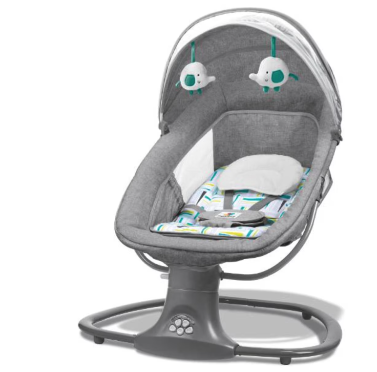 Balansoar electric pentru bebeluși AT Performance, 3 în 1, bluetooth, telecomandă, maxim 18 kg, 0-3 ani